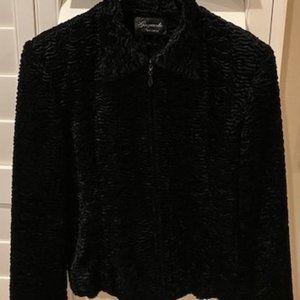 Vintage Black Silky Soft Coat Giancarlo Ferrari Size 14